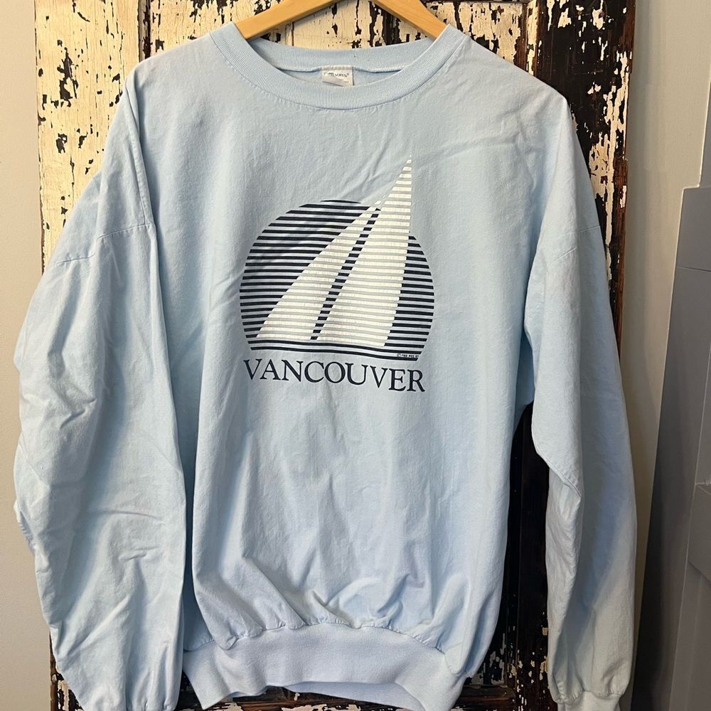 Vintage Watson’s Vancouver Canada Tee Pee 1987 L/S banded lightweight. Sailboat